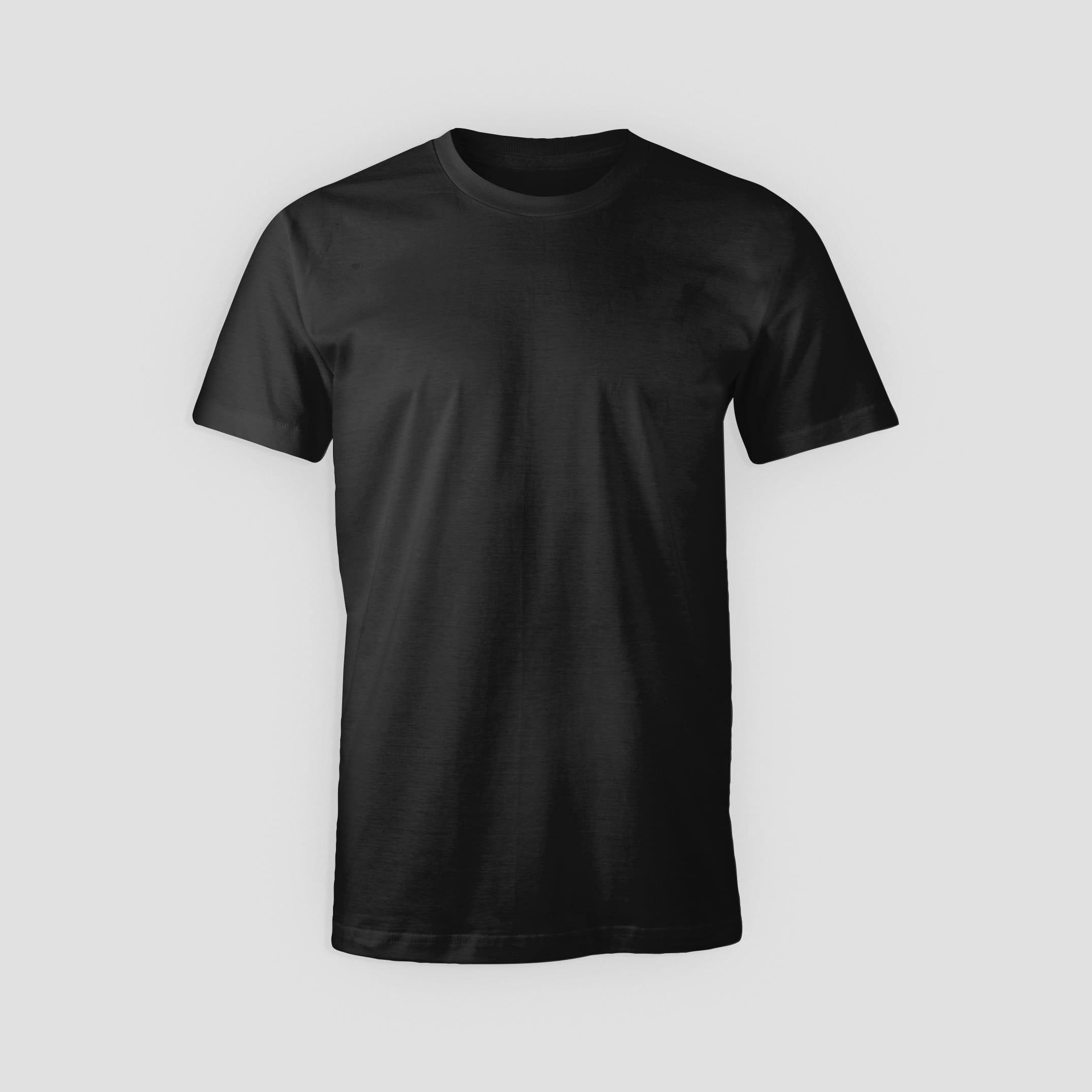 Przód czarnej koszulki basic bawełnaianej z okrąłym dekoltem hypemerch